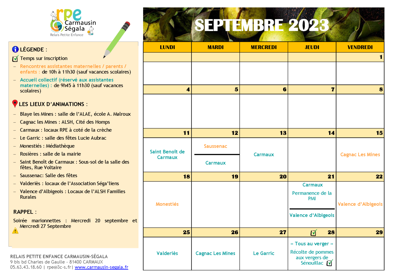 Programme du RPE - septembre 2023