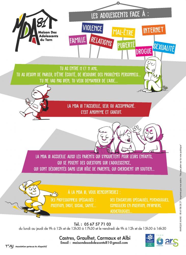 Permanence de la Maison des Ados 81 tous les mardis sur rendez-vous